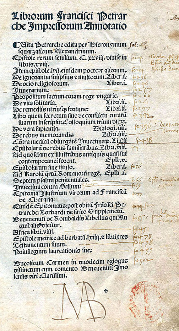 Francesco Petrarca - Opera. 1503. 2 Werke in 1 Bd.