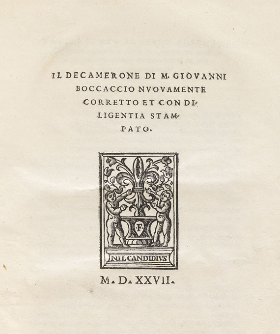 Giovanni Boccaccio - Il Decamerone.1527. Nachdruck 1729.