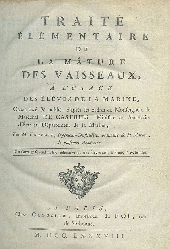 Schiffahrt - Forfait, Traité élémentaire. 1788