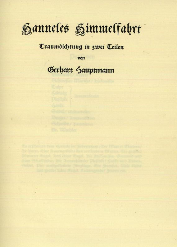 Gerhart Hauptmann - Hanneles Himmelfahrt. 1913
