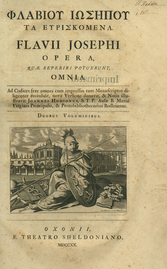 Judaica - Flavius Josephus, Opera omnia. 1720. 2 Bde.