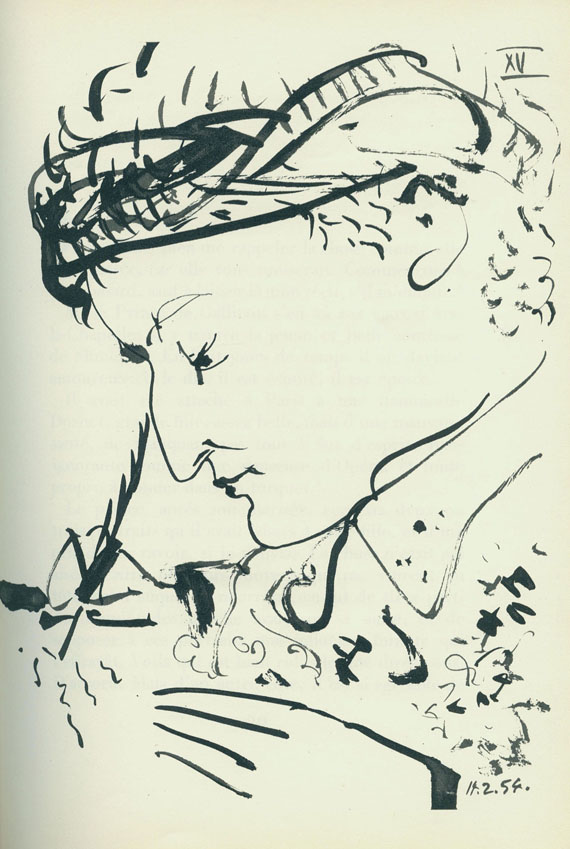 Pablo Picasso - Diderot, D., Mystification. Titel von P. Picasso eigh. signiert. 1954.