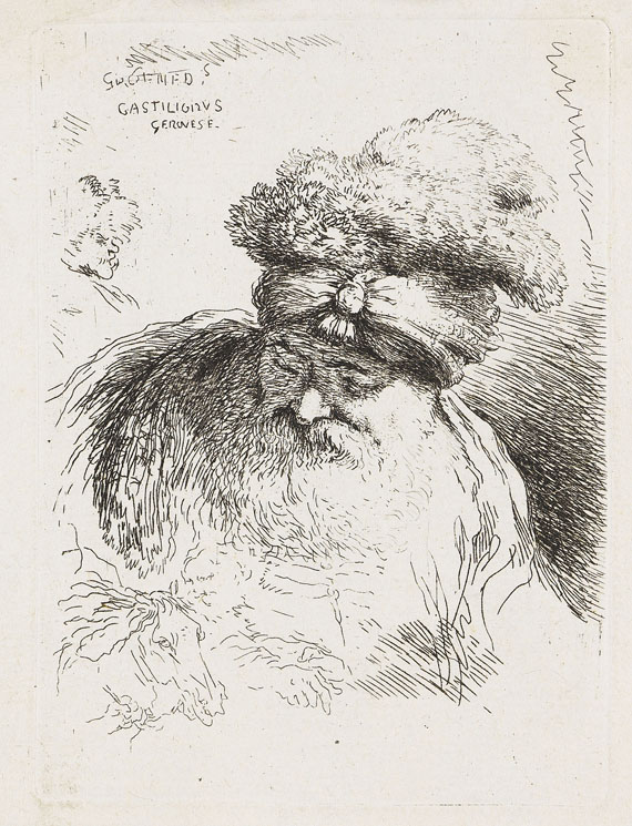 Giovanni Benedetto Castiglione - 10 Blätter: Kleine Kopfstudien mit orientalischem Kopfschmuck