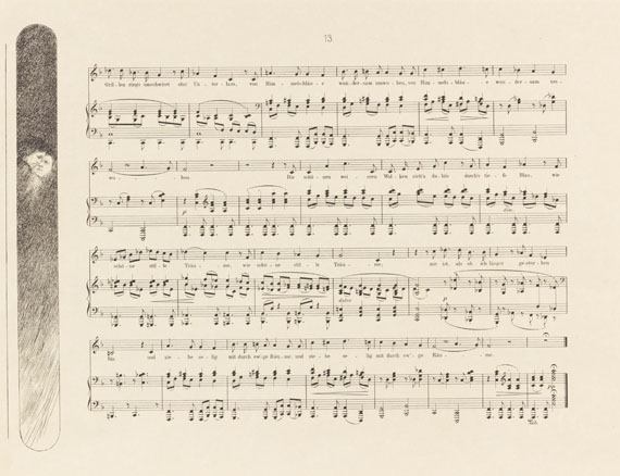 Max Klinger - Brahms-Phantasie. Einundvierzig Stiche, Radierungen und Steinzeichnungen zu Compositionen von Johannes Brahms. Radier-Opus XII - 