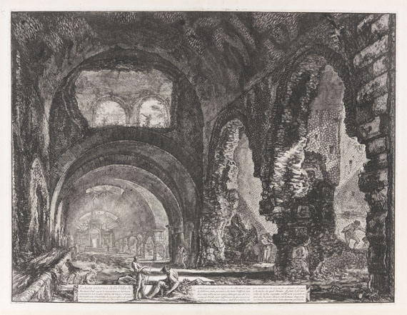 Giovanni Battista Piranesi - Veduta interna della Villa di Mecenate