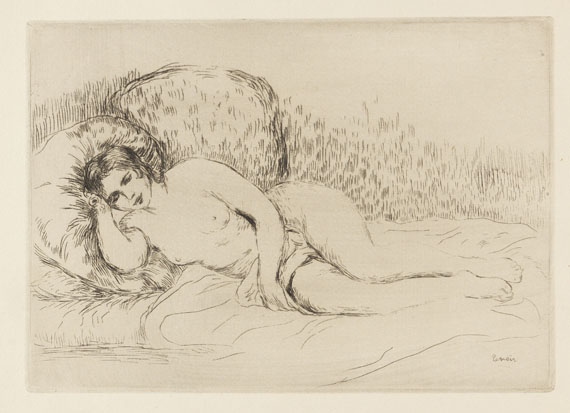 Pierre-Auguste Renoir - Femme couchée (tournée à gauche)