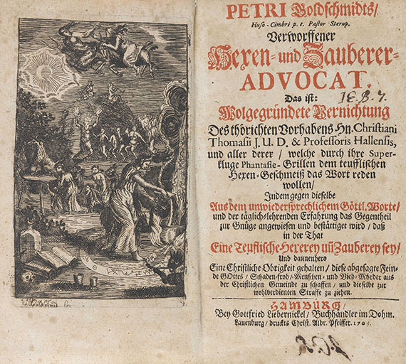 Petrus Goldschmidt - Verworffener Hexen und Zauberer Advocat. 1705.. - 