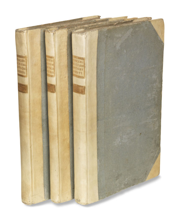 Johann Joachim Winckelmann - Monumenti antichi inediti. 2 Bde. + Suppl. (Raffei, Ricerche). Zus. 3 Bde. 1767-79.. - 