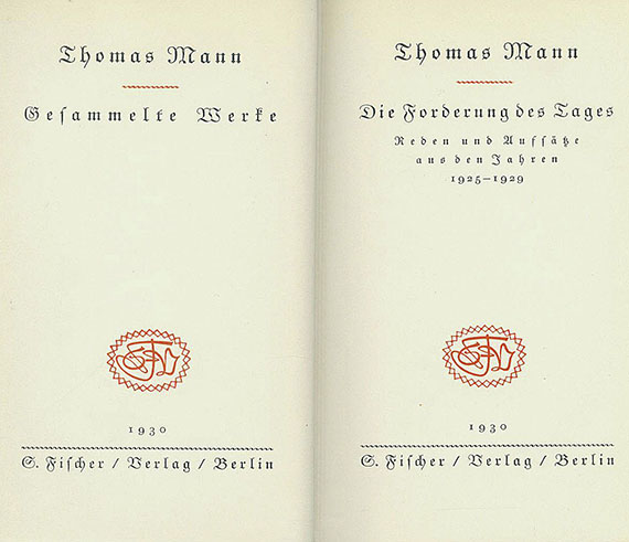 Thomas Mann - Gesammelte Werke. 1922-30. 4 Bde.