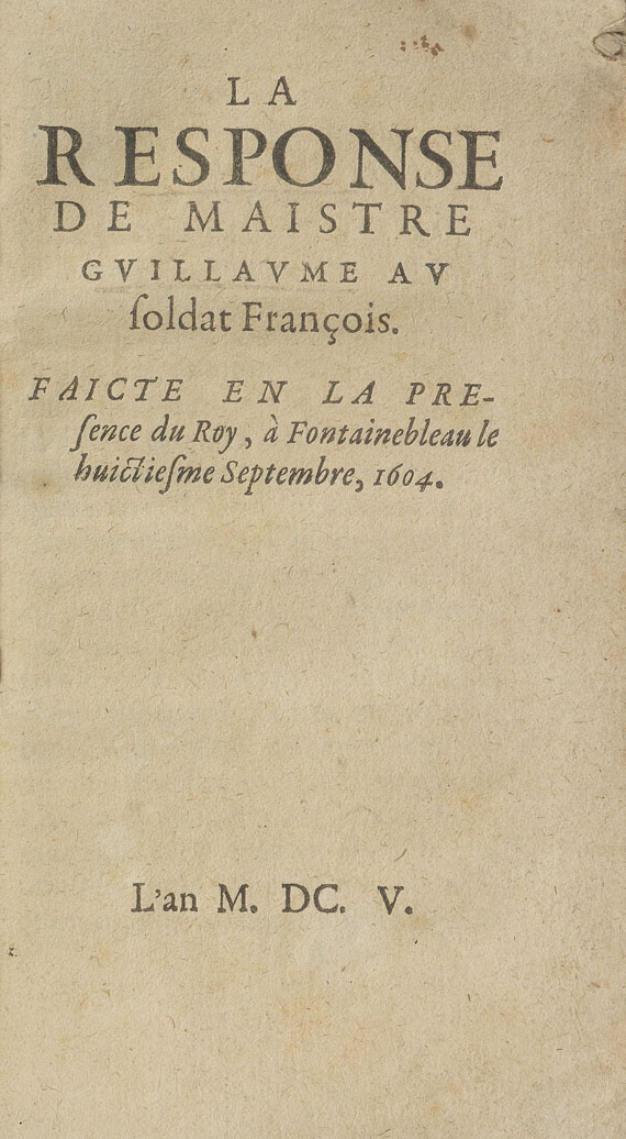 Maître Guillaume - La response de maistre Guillaume. 1605. - 