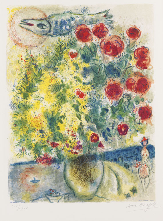 Marc Chagall - Rosen und Mimosen