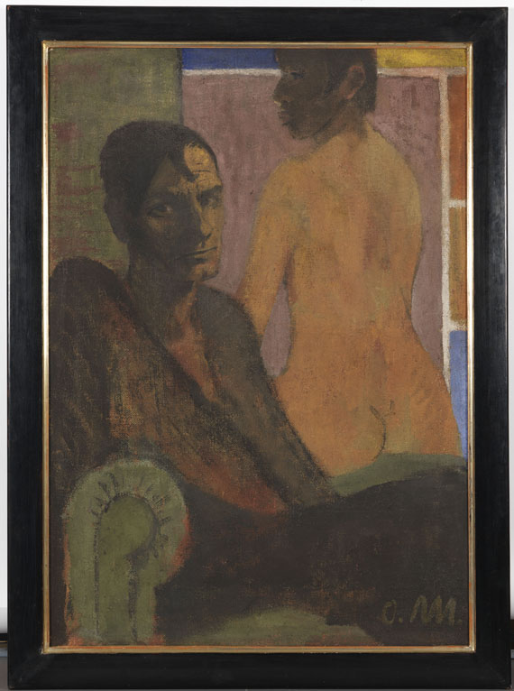 Otto Mueller - Selbstbildnis mit Rückenakt (im Hintergrund Elfriede Timm) - Frame image