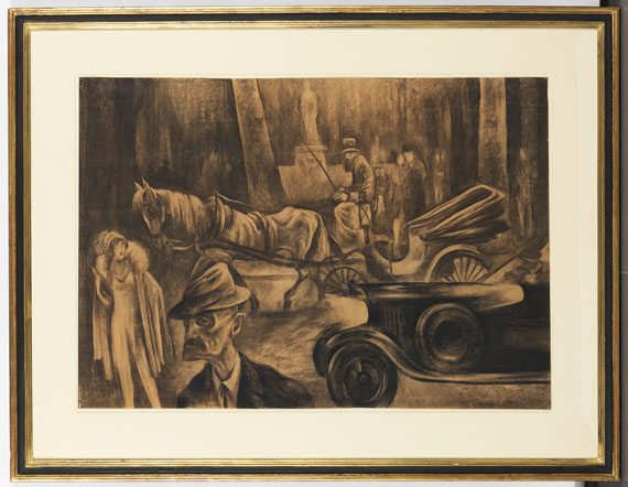 Albert Birkle - Nachts in der Siegesallee in Berlin - Frame image