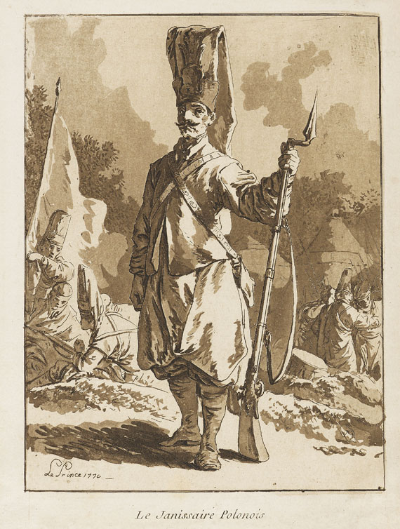 Jean-Baptiste Le Prince - 2 Bll.: Officier des Janissaires Polonois. Le Janissaire Polonois - 