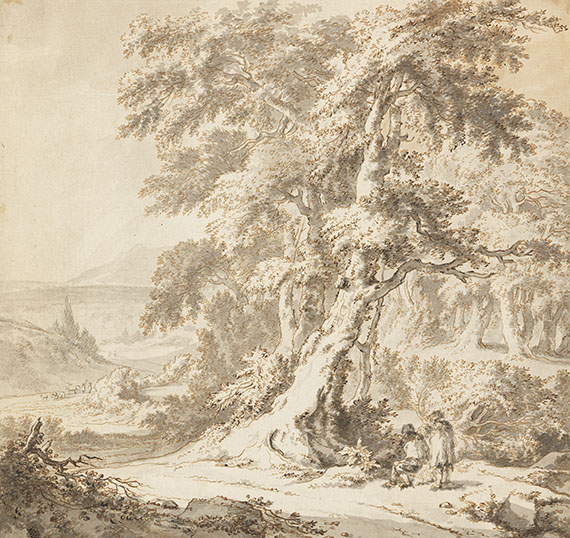 Jan Both - Waldlandschaft mit hohem Baum