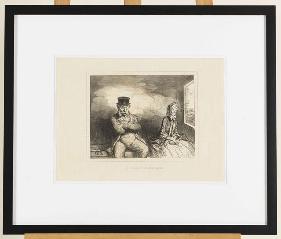 Honoré Daumier - En Chemin de Fer ... Un Voisin agréable - Frame image
