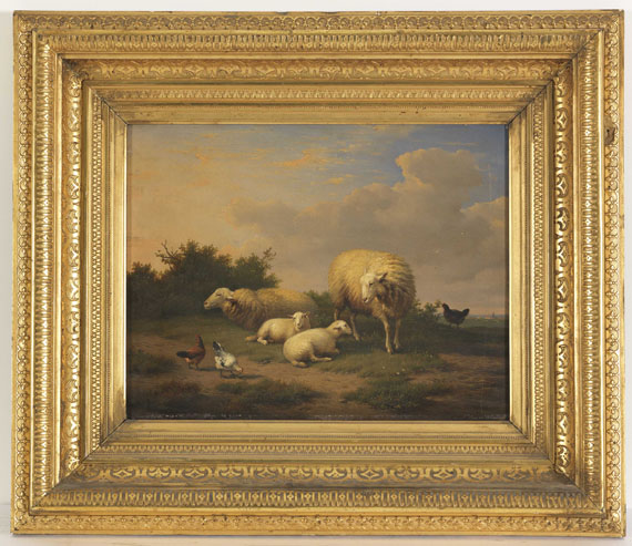 Eugène Joseph Verboeckhoven - Schafe und Lämmer - Frame image