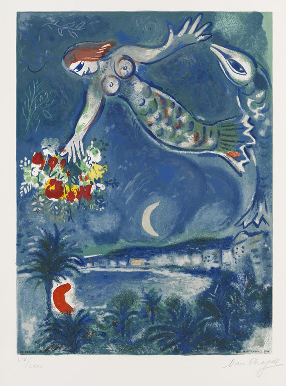 Marc Chagall - Die Sirene und der Fisch