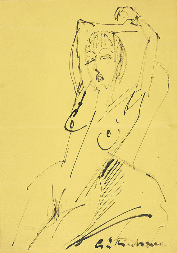 Ernst Ludwig Kirchner - Sich reckender weiblicher Akt