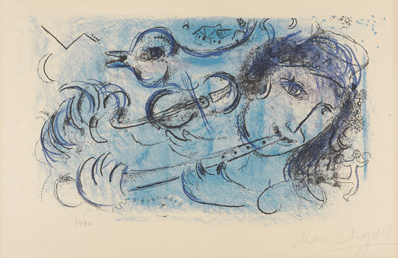 Marc Chagall - Der Flötenspieler