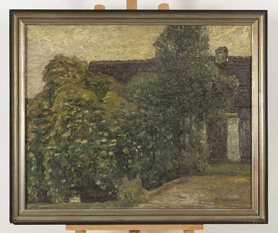 Adolf Hölzel - Bäume vor dem Haus - Frame image