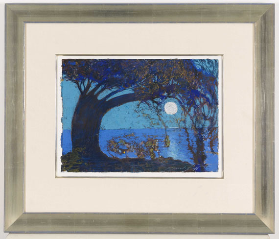 Ernst Fuchs - Mond über dem See - Frame image