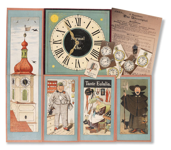 Lothar Meggendorfer - Neuestes Uhrenspiel. 1890