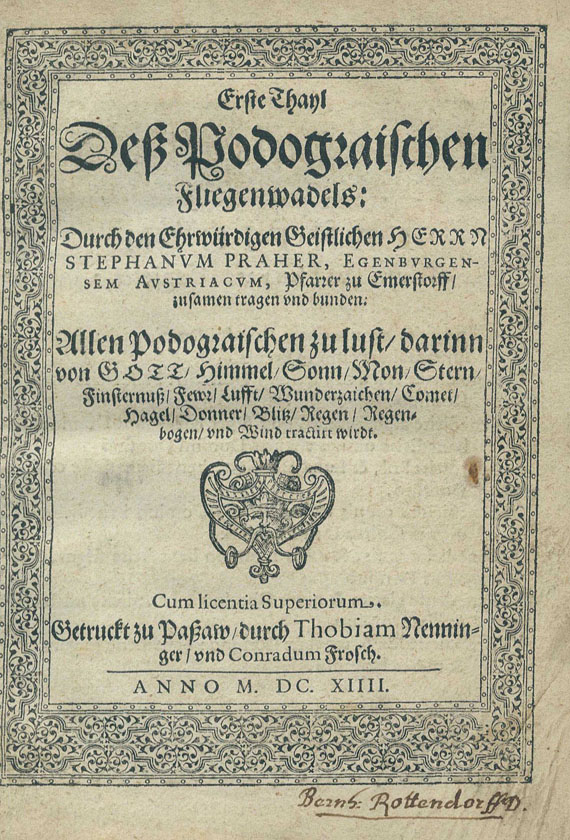 Stephan Praher - Podograischen Fliegenwadels. 1614-15.