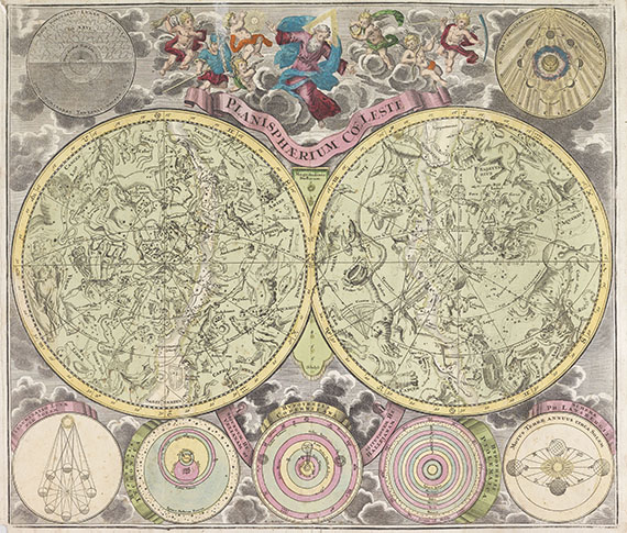 Himmelskarte - 1 Bl. Planisphaerium coeleste (M. Seutter). 1730