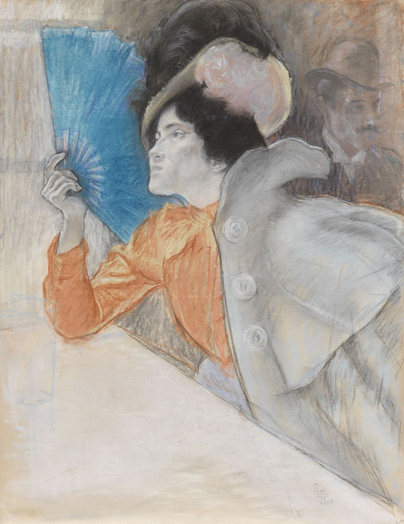 Louis August Mathieu Legrand - Die Dame mit dem blauen Fächer