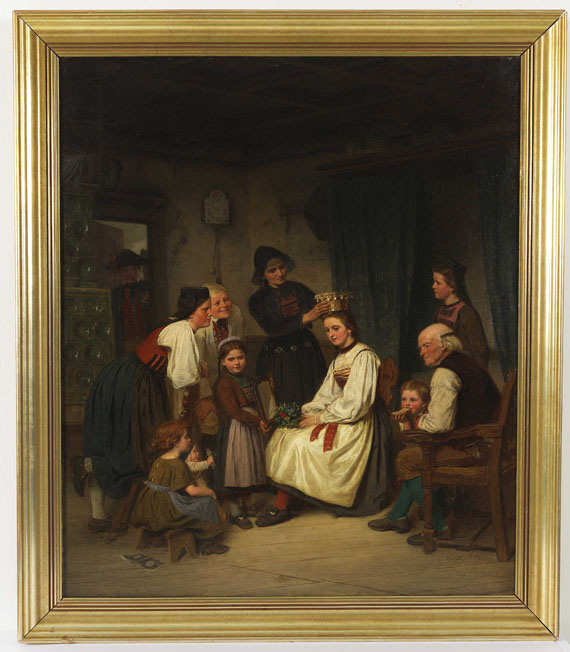 Carl Johann Lasch - Die Brautschmückung - Frame image