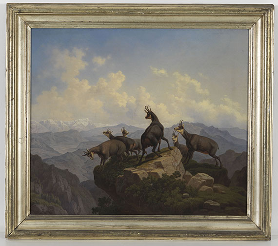 Friedrich Hohe - Gemsen im Karwendel - Frame image