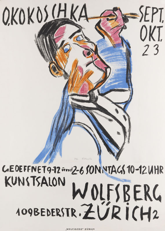 Oskar Kokoschka - Selbstbildnis von zwei Seiten als Maler (Plakat)