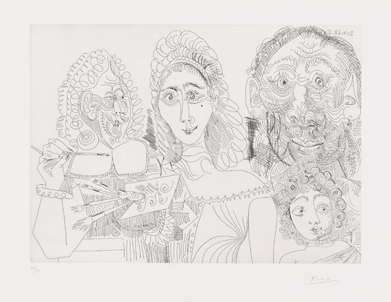 Pablo Picasso - Peintre avec couple et enfant