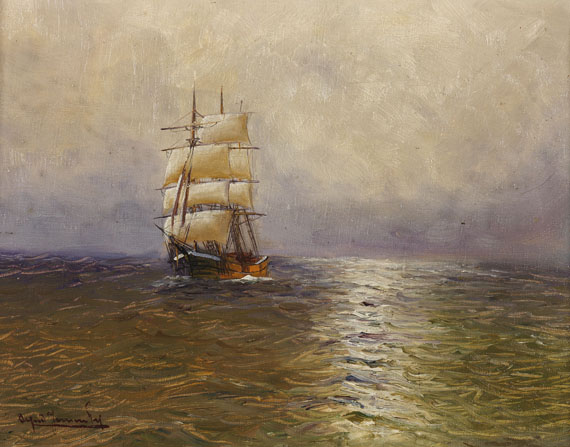 Alfred Serenius Jensen - Bark auf See
