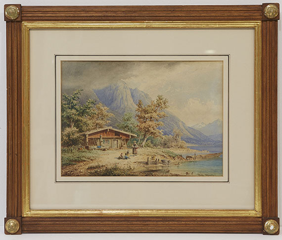 Anton Doll - Berghütte am See - Frame image