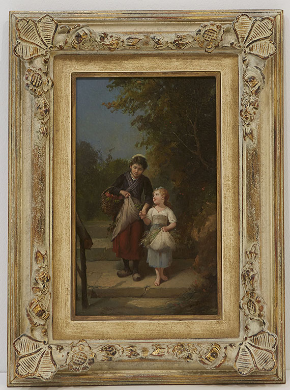 François Louis Lanfant de Metz - Gemäldepaar: Heimkehr vom Garten. Das Vogelnest