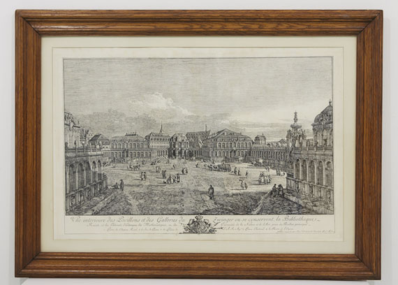 Bernardo Bellotto gen. Canaletto - Vue intérieur des Pavillons et des Galleries du Zwinger - Frame image
