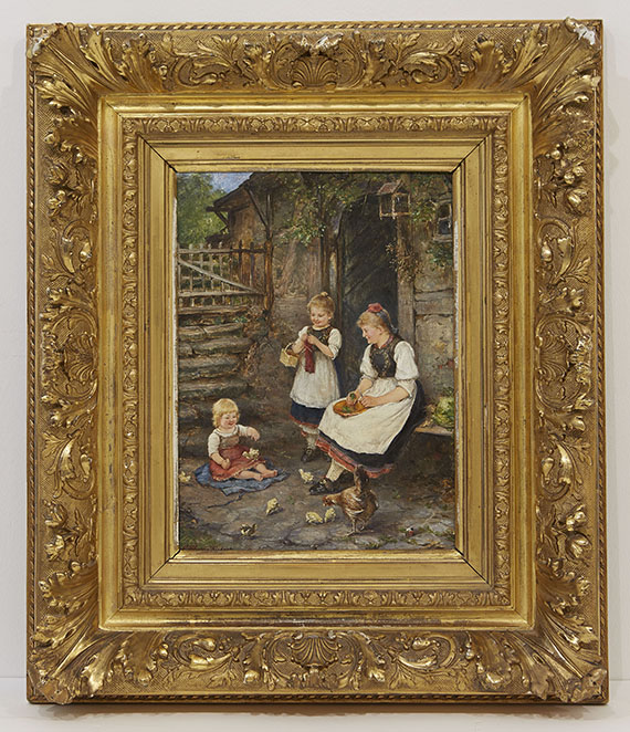 Ludwig Blume-Siebert - Drei Mädchen in Schwälmer Tracht - Frame image