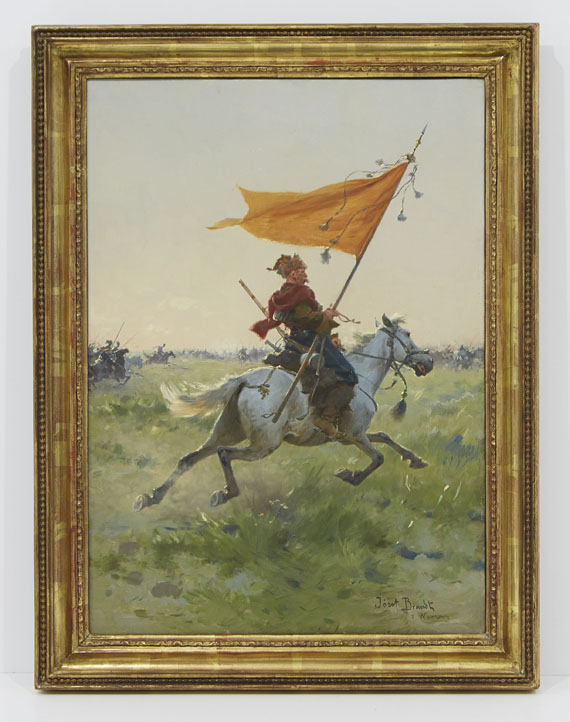 Josef von Brandt - Standartenreiter auf dem Schlachtfeld - Frame image