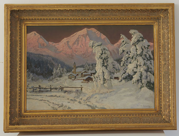 Alois Arnegger - Stubaitaler Alpen (Verschneites Gebirgsdorf) - Frame image