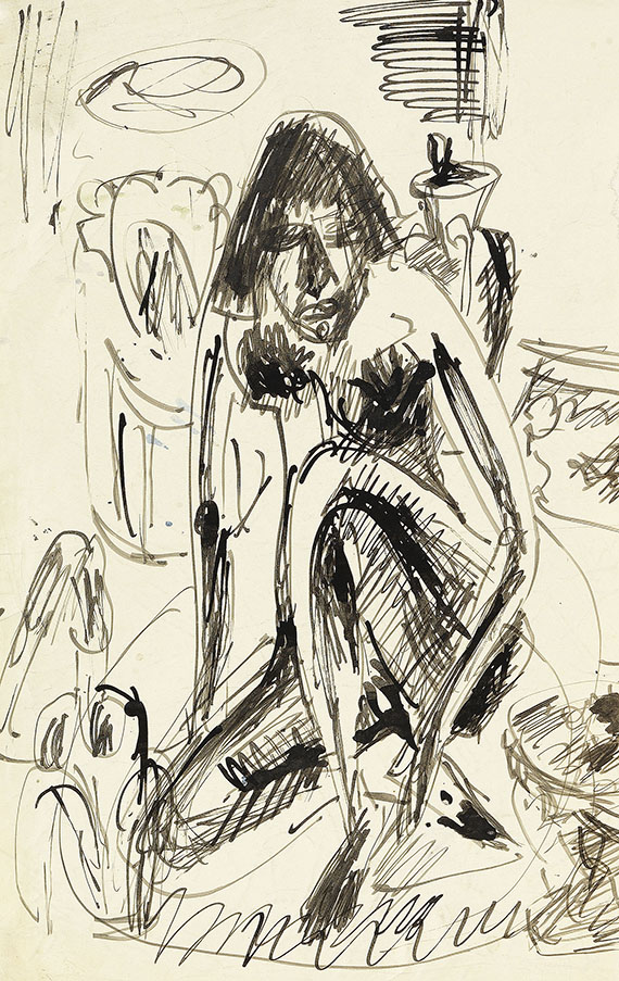 Ernst Ludwig Kirchner - Sitzende Frau im Tub