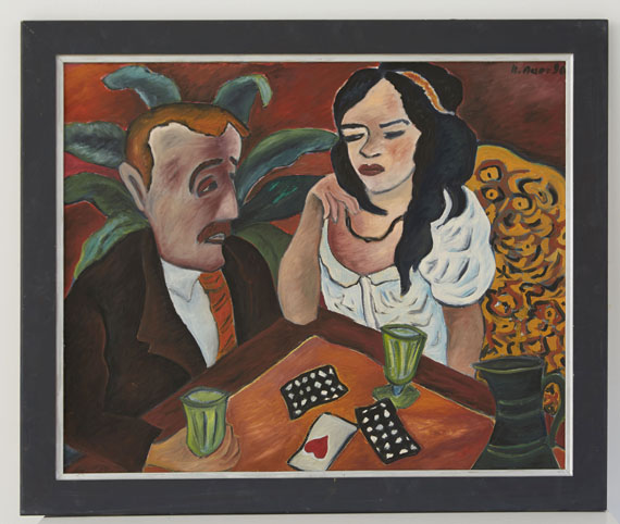 Hildegard Auer - Paar am Tisch - Frame image