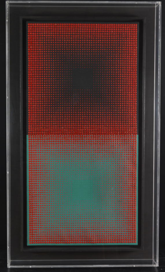 Almir da Silva Mavignier - Rote Quadrate auf Schwarz - Frame image