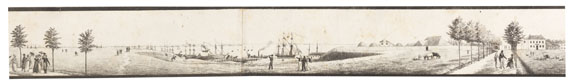 Peter Suhr - Panorama einer Reise von Hamburg nach Altona. 1823. Gerollt in Schatulle. - 