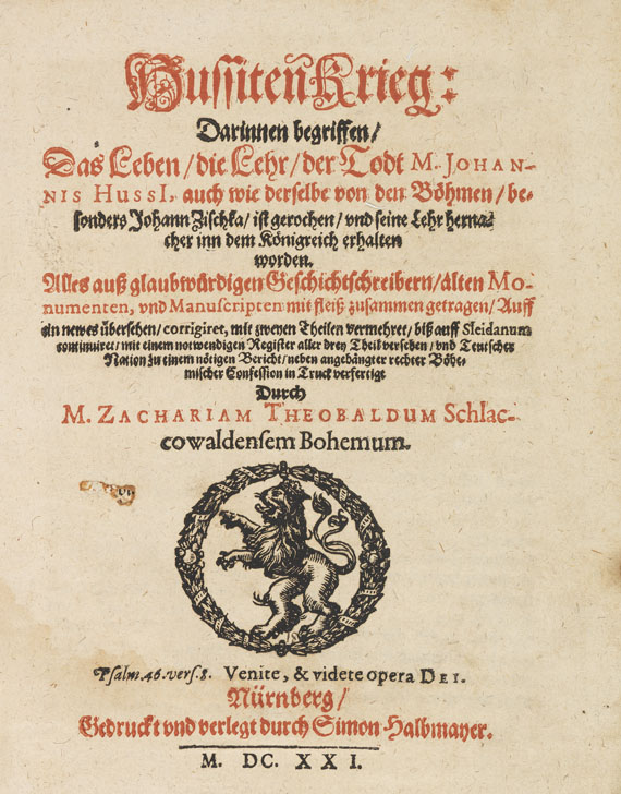 Zacharias Theobald - Hussiten-Krieg. 1621