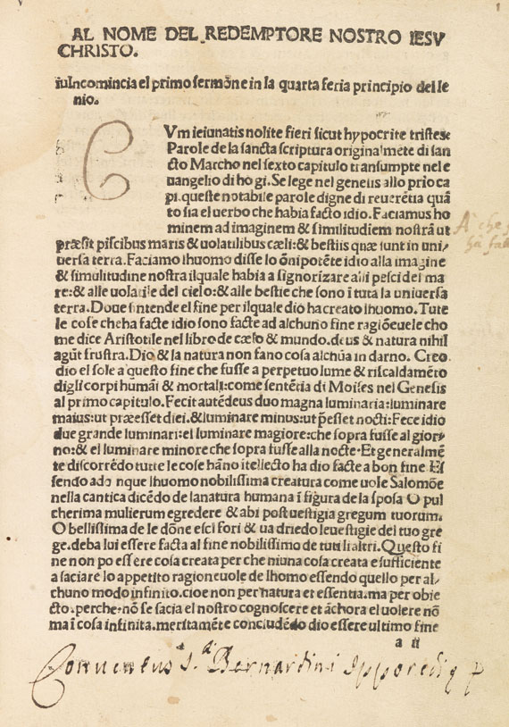 Robertus Caracciolus - Prediche de Fra Ruberto. 1493