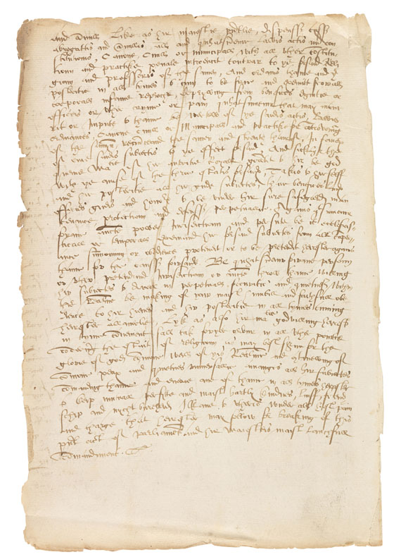 Mary Stuart - Ms. Parliament document (contemp. copy). Edinburgh 1567.