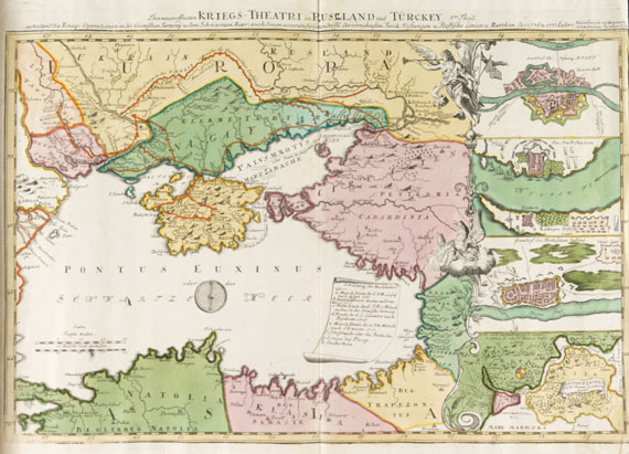Balkan - 5 Bll. Karten zum Balkan, Osteuropa (A. J. Felsecker). Dabei: 1 Bl. Ungarn