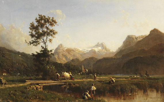 Karl Girardet - Schweizer Alpenlandschaft